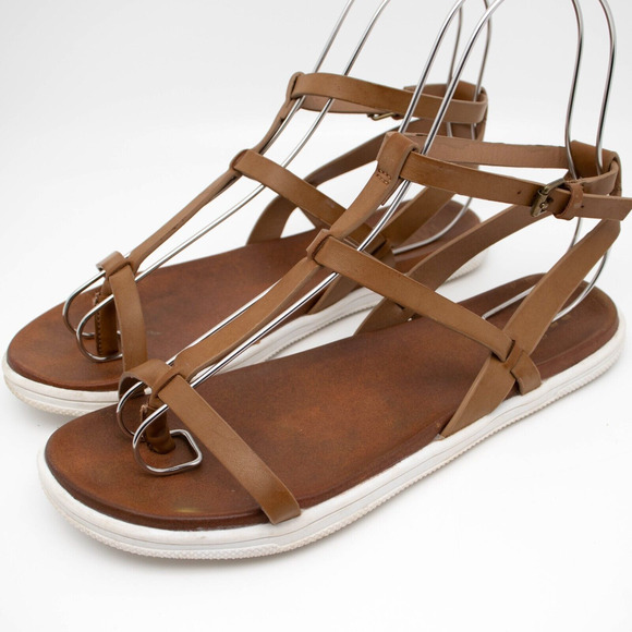 MIA Girl Brown Gladiator Strap Sandals SIZE 9 - Picture 3 of 5